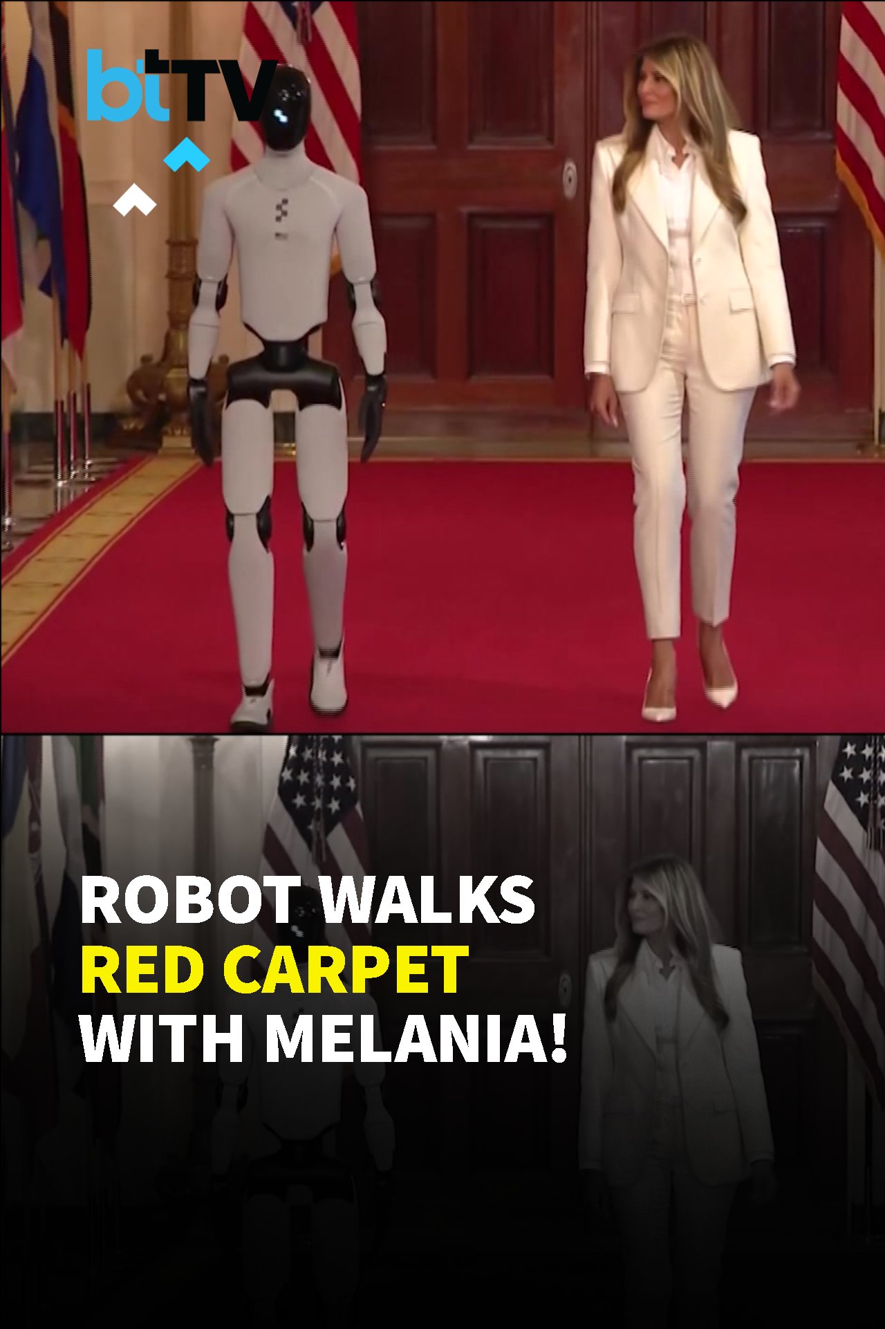 WATCH | Melania Trump Walks With Humanoid Robot Inside White House