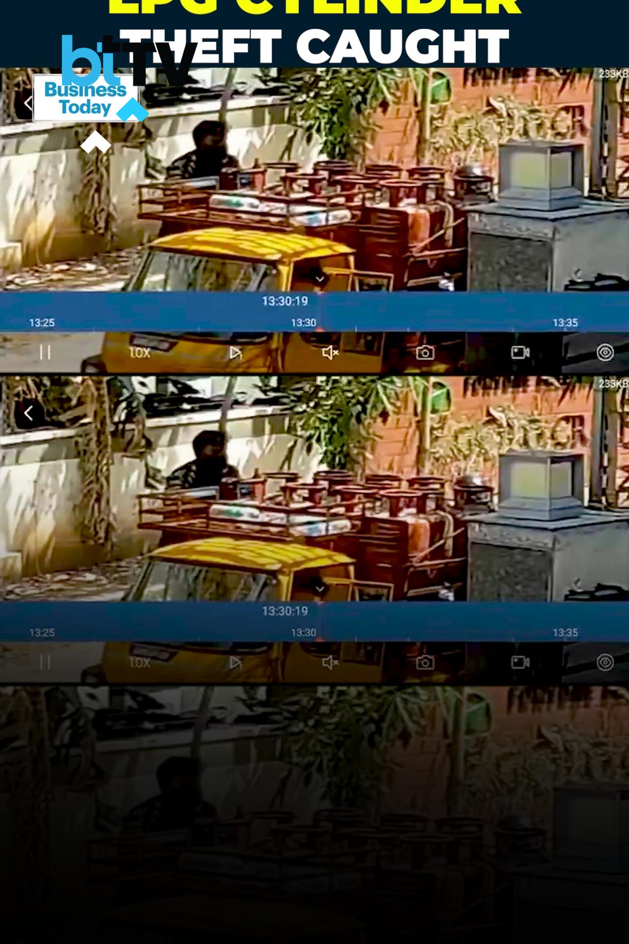 CCTV Footage: Daylight Gas Cylinder Theft In Hyderabad | Accused Caught On Camera