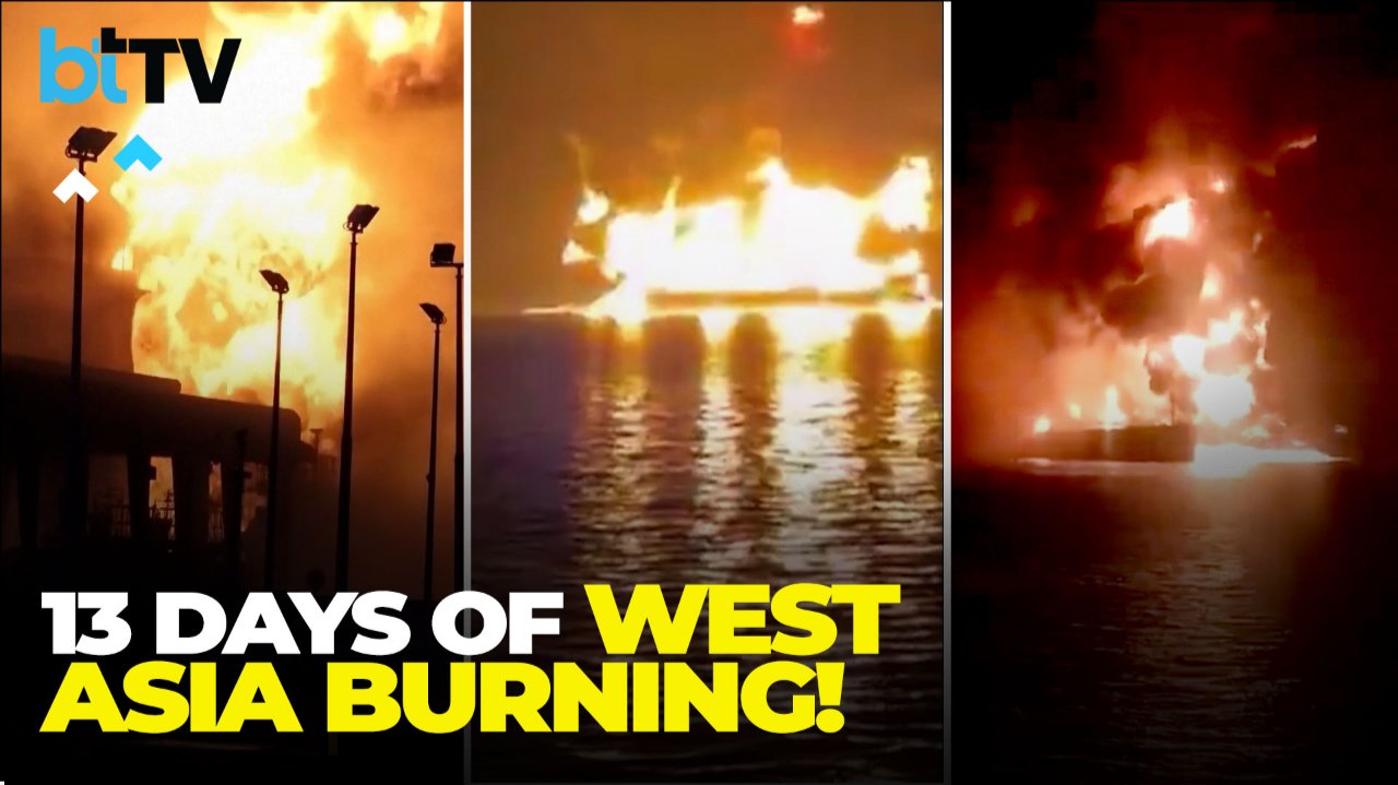 Iran Threatens Oil Shock As Tankers Burn & Missiles Fly Over Israel, Hormuz Routes At Risk