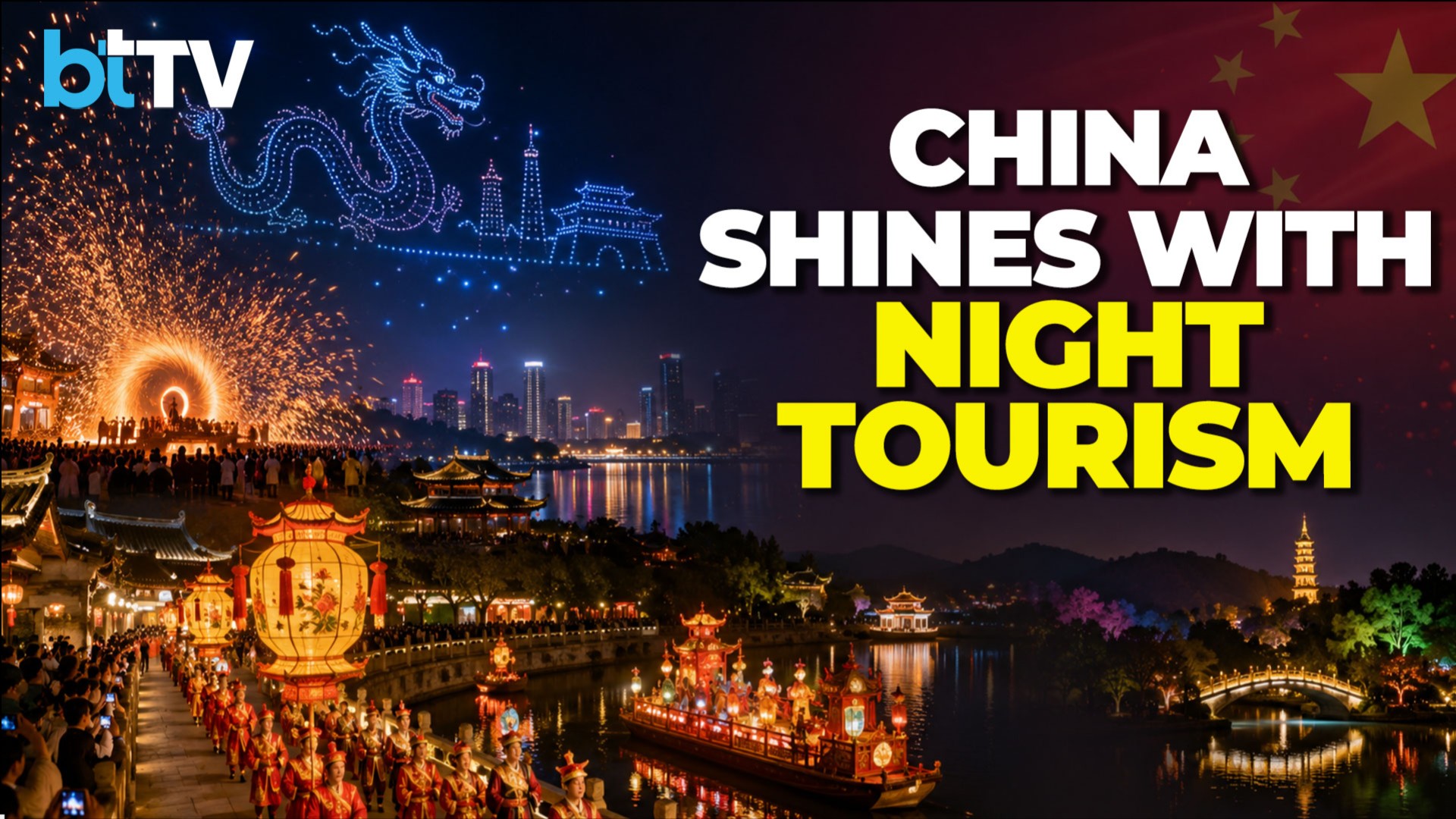 China’s Night Tourism Boom: Cultural Shows, Drone Displays Draw Massive Crowds During Holiday