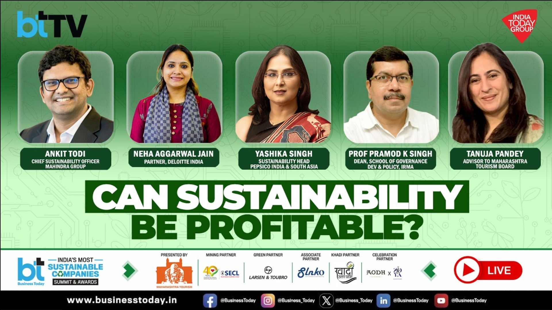 #BTSustainabilityAwards LIVE: ESG Over Profits? Re