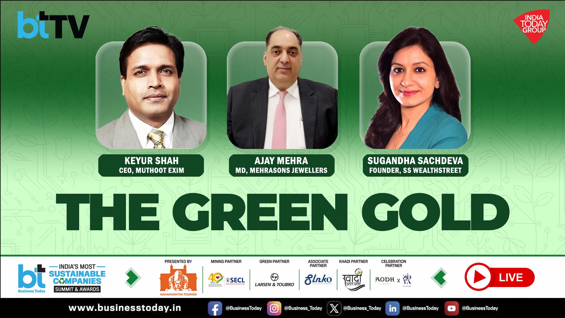 #BTSustainabilityAwards LIVE: 'The Green Gold' - Future Of India's Gold Ecosystem