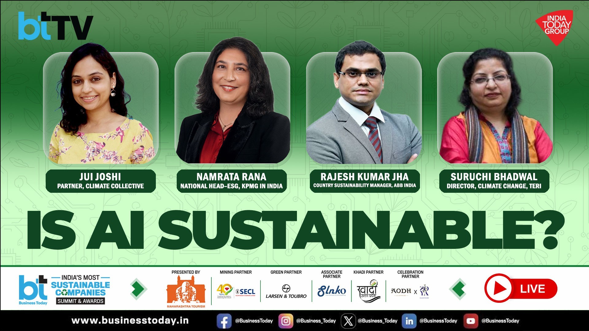 #BTSustainabilityAwards LIVE: Is AI Sustainable? Experts On Balancing Tech & Green Energy