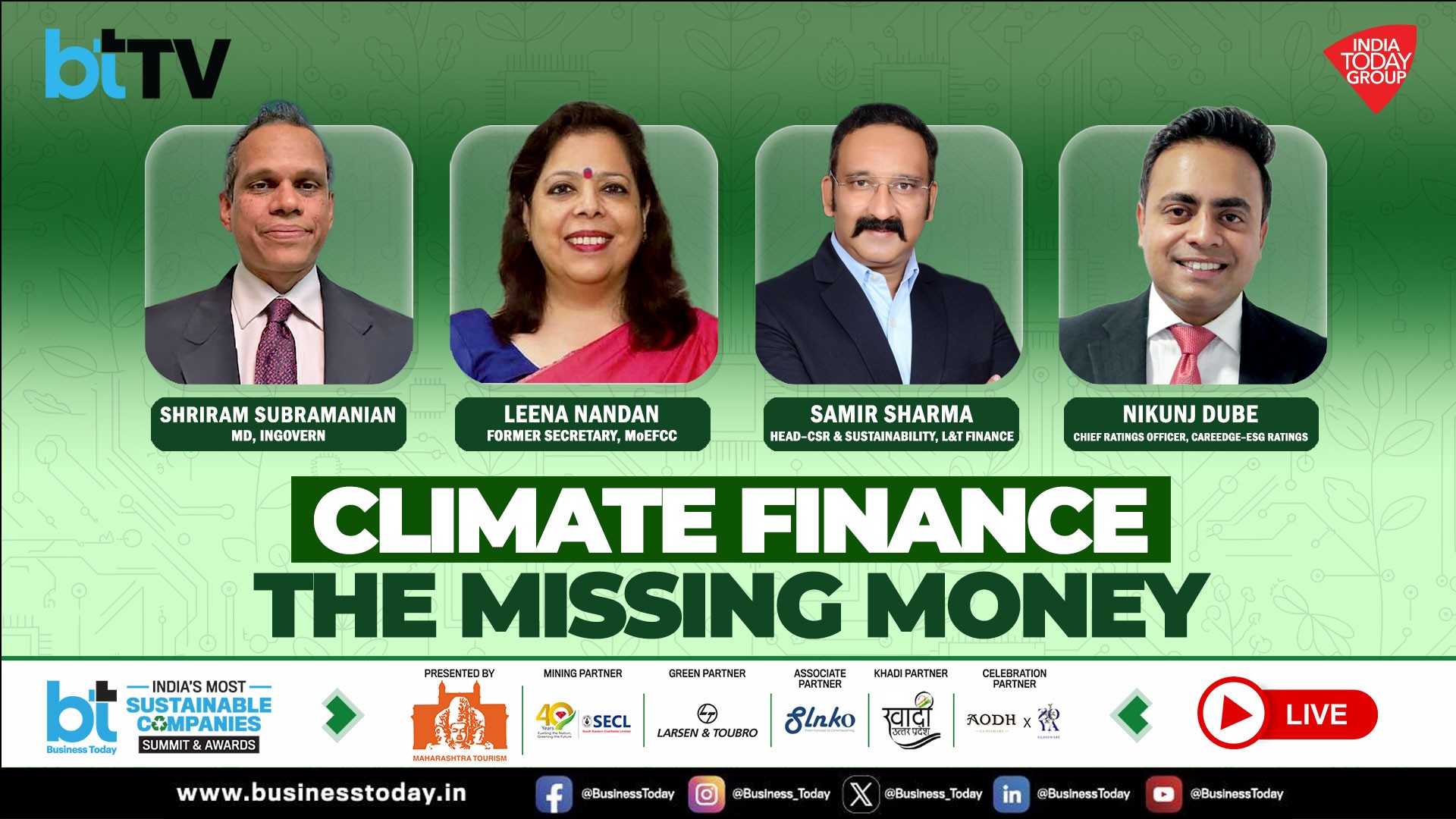 #BTSustainabilityAwards LIVE: Climate Finance Gap - How Will India Fund Its $10 Trillion Target?