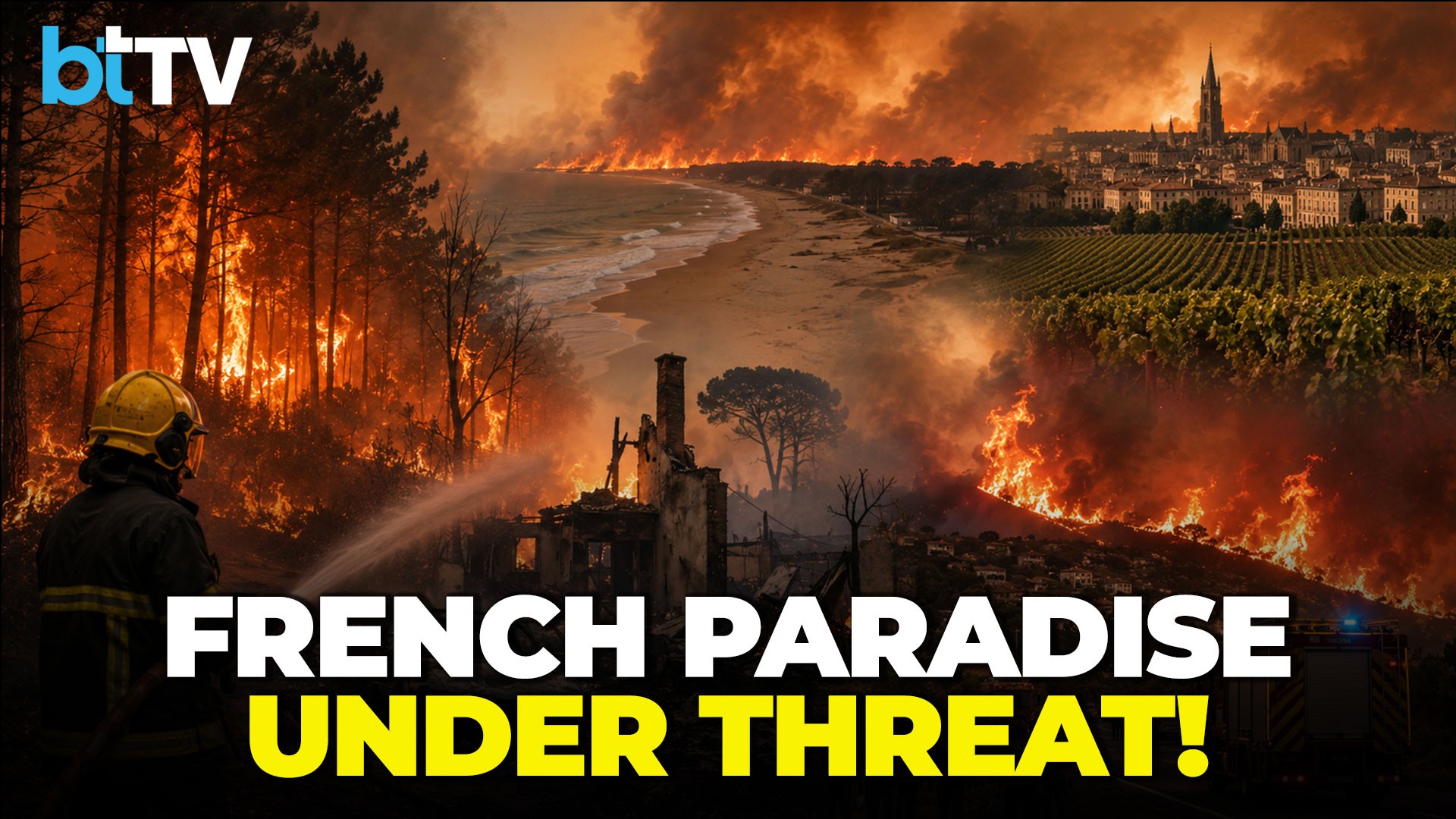 France And Spain Wildfires Threaten Cap Ferret Mansions And Bordeaux Wine Country