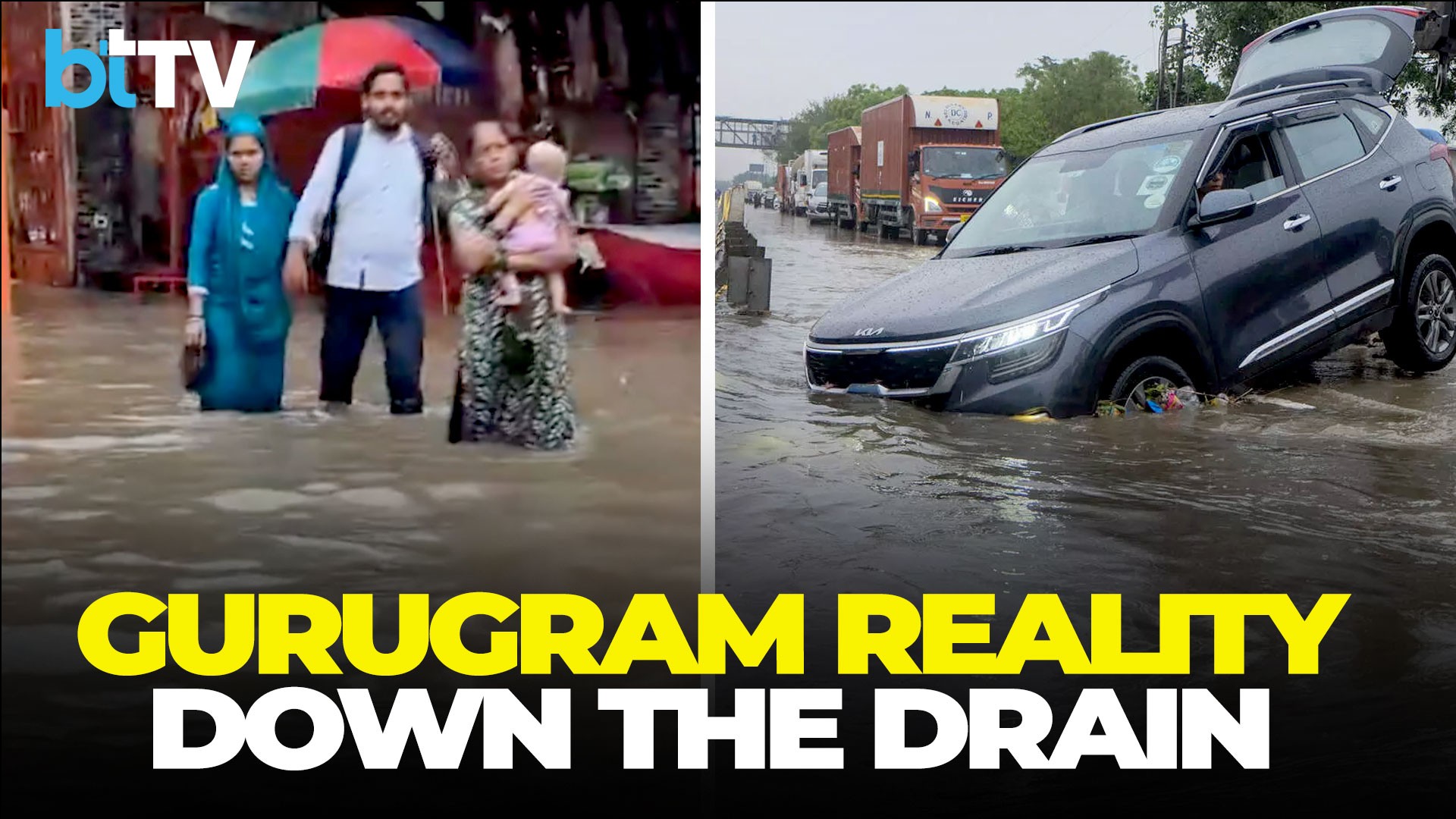 Gurugram’s Monsoon Crisis: Garbage-Choked Badshahpur Drain Turns Millennium City Into Flood Zone