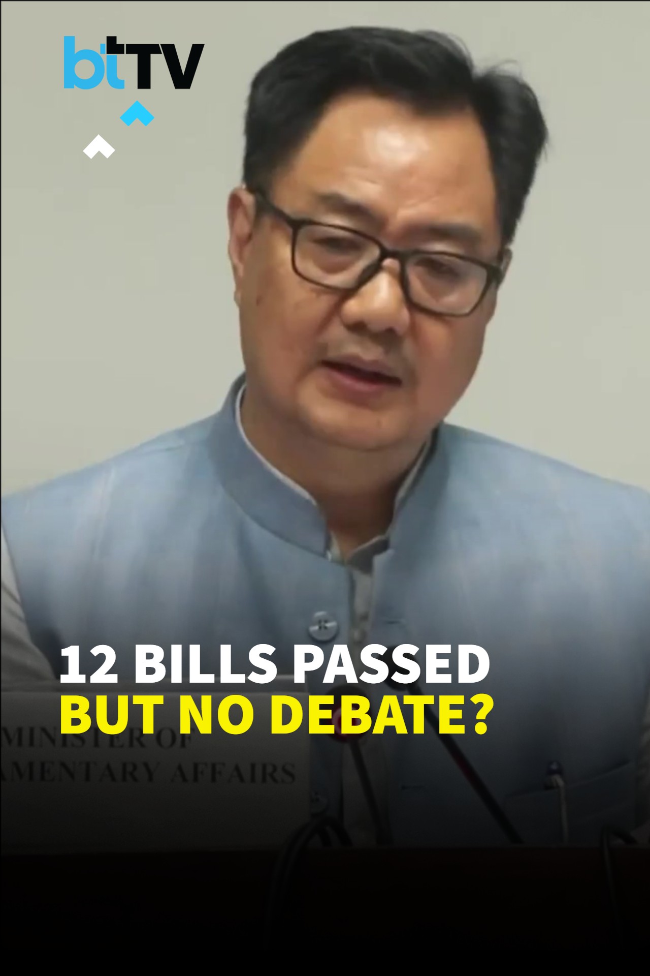 12 Bills Passed In Parliament: Kiren Rijiju Flags Low Debate And Just 19% Lok Sabha Productivity