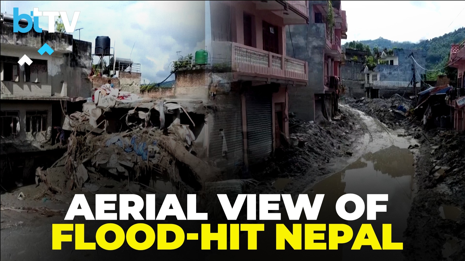 Nepal Floods: Drone Footage Shows Devighat Buried In Mud As Cleanup Operations Begin