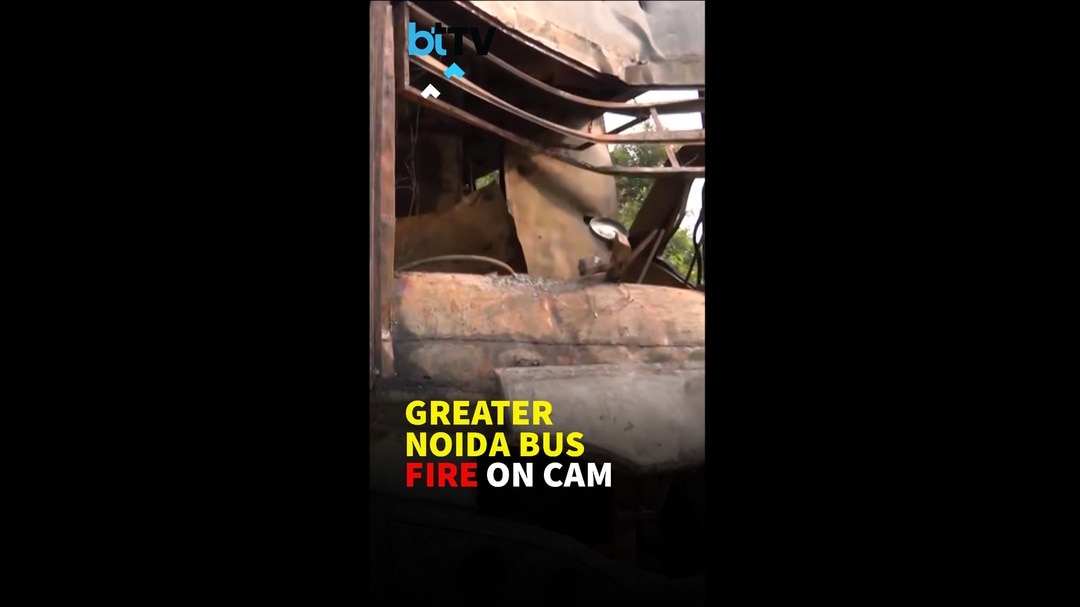 Shocking Visuals: Greater Noida Bus Fire Leaves 9 