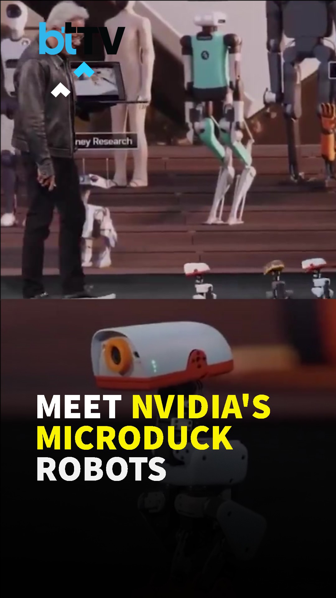 NVIDIA CEO Jensen Huang's Tiny Microduck Robots Steal The Show At GTC Berlin