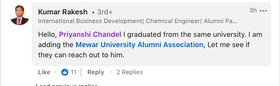 LinkedIn user comes to help