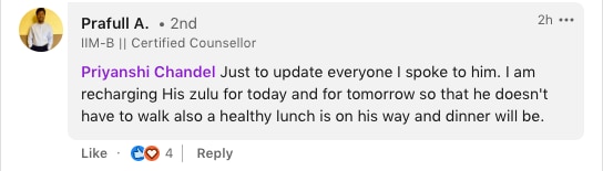 LinkedIn user comes to help