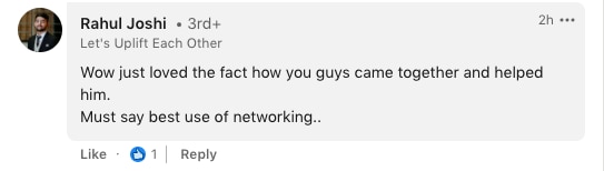 LinkedIn user comes to help