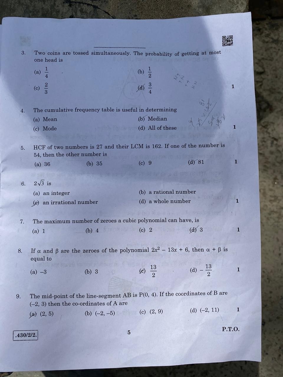 Cbse class 10 maths question paper 2020 with solutions deals
