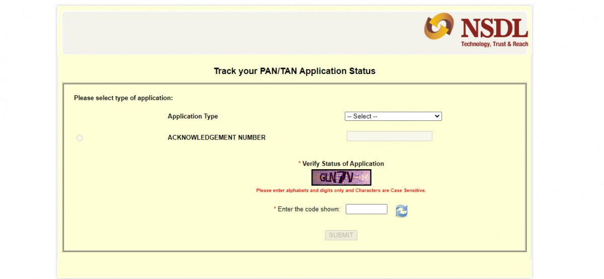how to track your pan application status online