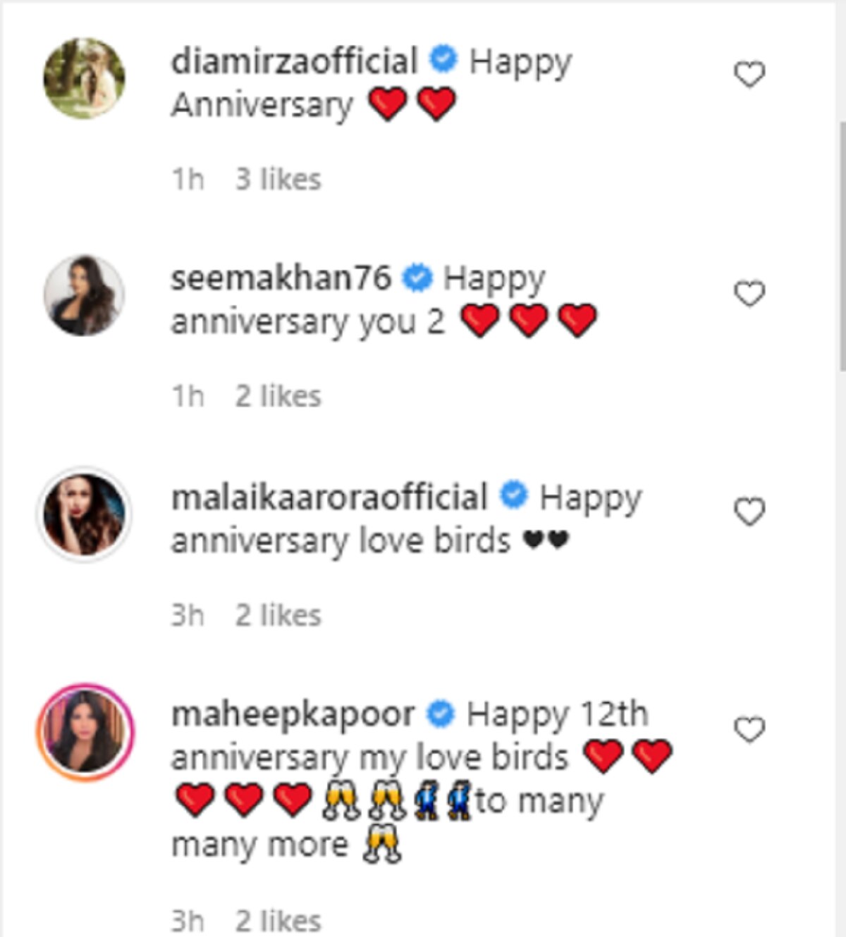 Amrita Arora wishes husband Shakeel