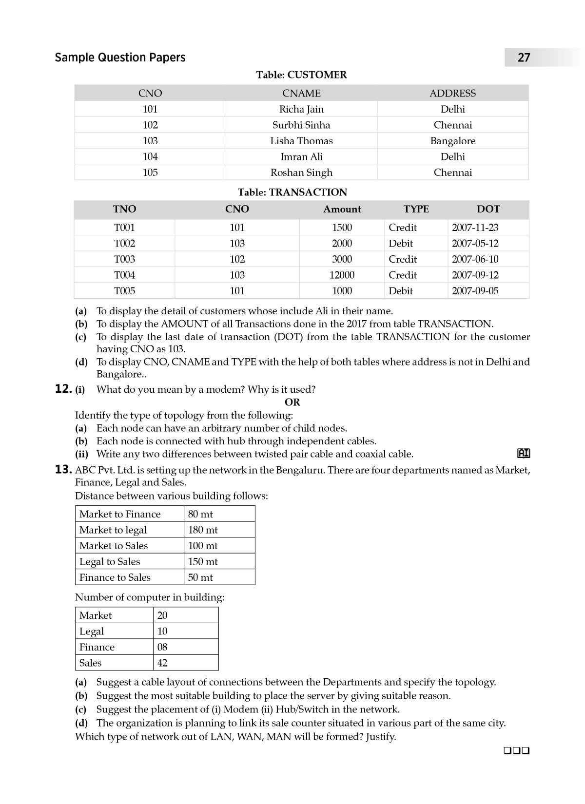 Solve this CBSE Class 12 Term 2 computer science sample paper to ace ...