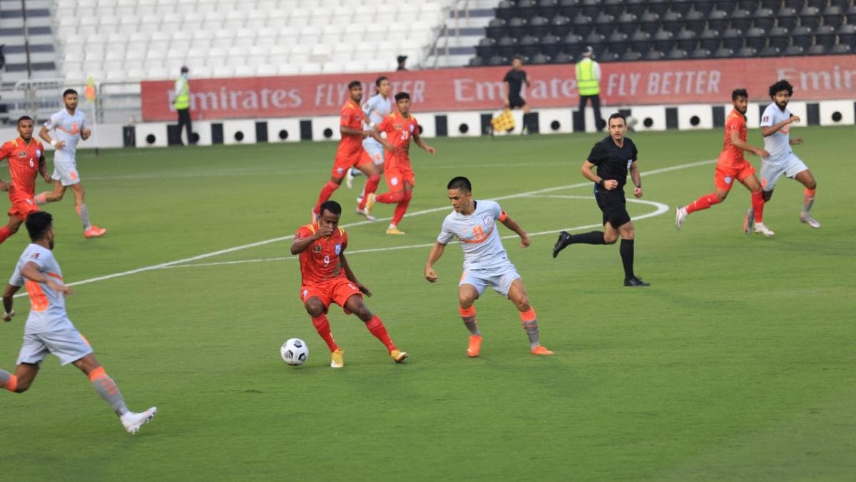 India Vs Bangladesh Highlights 2022 Fifa World Cup Qualifiers Chhetri Double Helps India Seal 3 Points India Today Soccer World Cup Highlights 2022