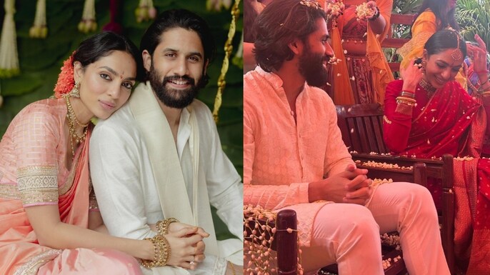 Photos of Naga Chaitanya and Shobhita Dhulipala.