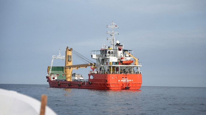 A vessel at the Strait of Hormuz, off the coast of Oman’s Musandam province