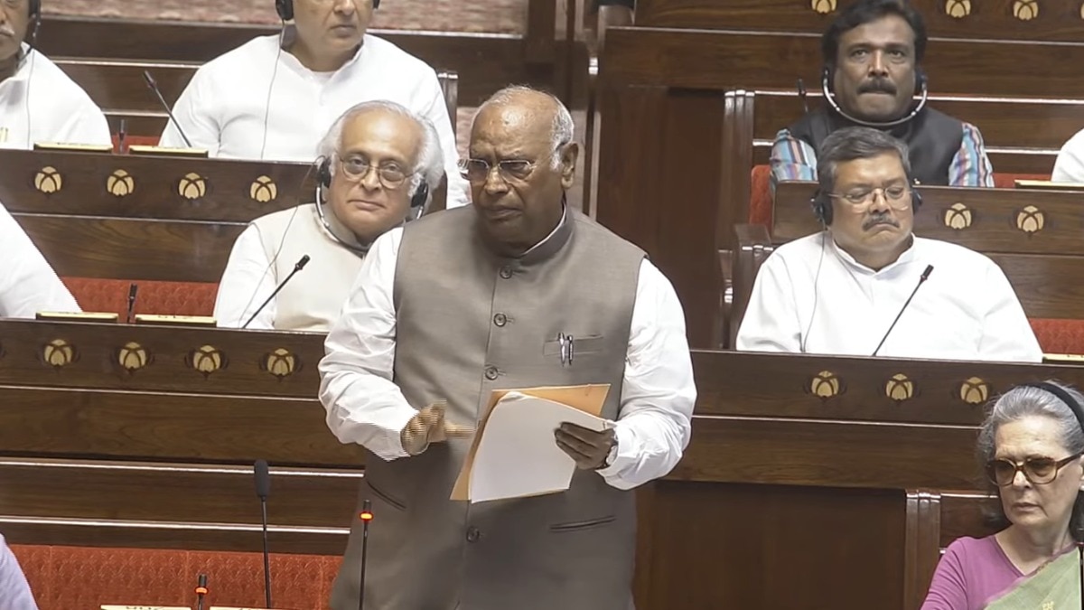Mallikarjun Kharge's 'we will drag you out of AC rooms' remark on student injuries sparks uproar in Rajya Sabha during Parliament Monsoon Session