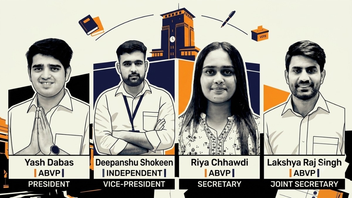 DUSU Election Result 2026 Live: ABVP wins 3 posts, Independent Deepanshu takes VP
