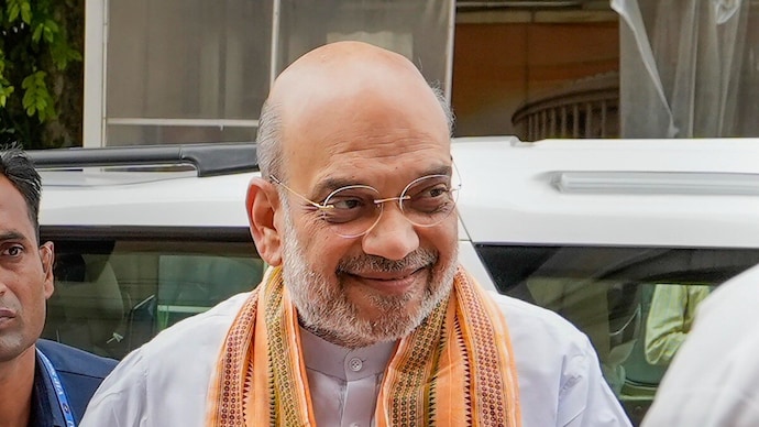 Union Home Minister Amit Shah at Parliament House complex during Monsoon session | Photo: PTI Amit Shah