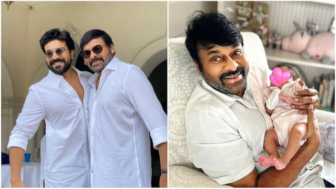 Ram Charan drops adorable pic of dad Chiranjeevi with granddaughter on his birthday - India Today