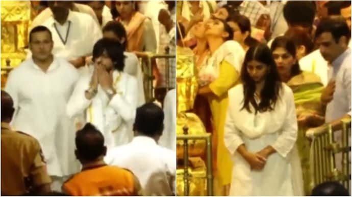 Watch video: Shah Rukh Khan, Suhana Khan offer prayers at Tirupati temple - India Today
