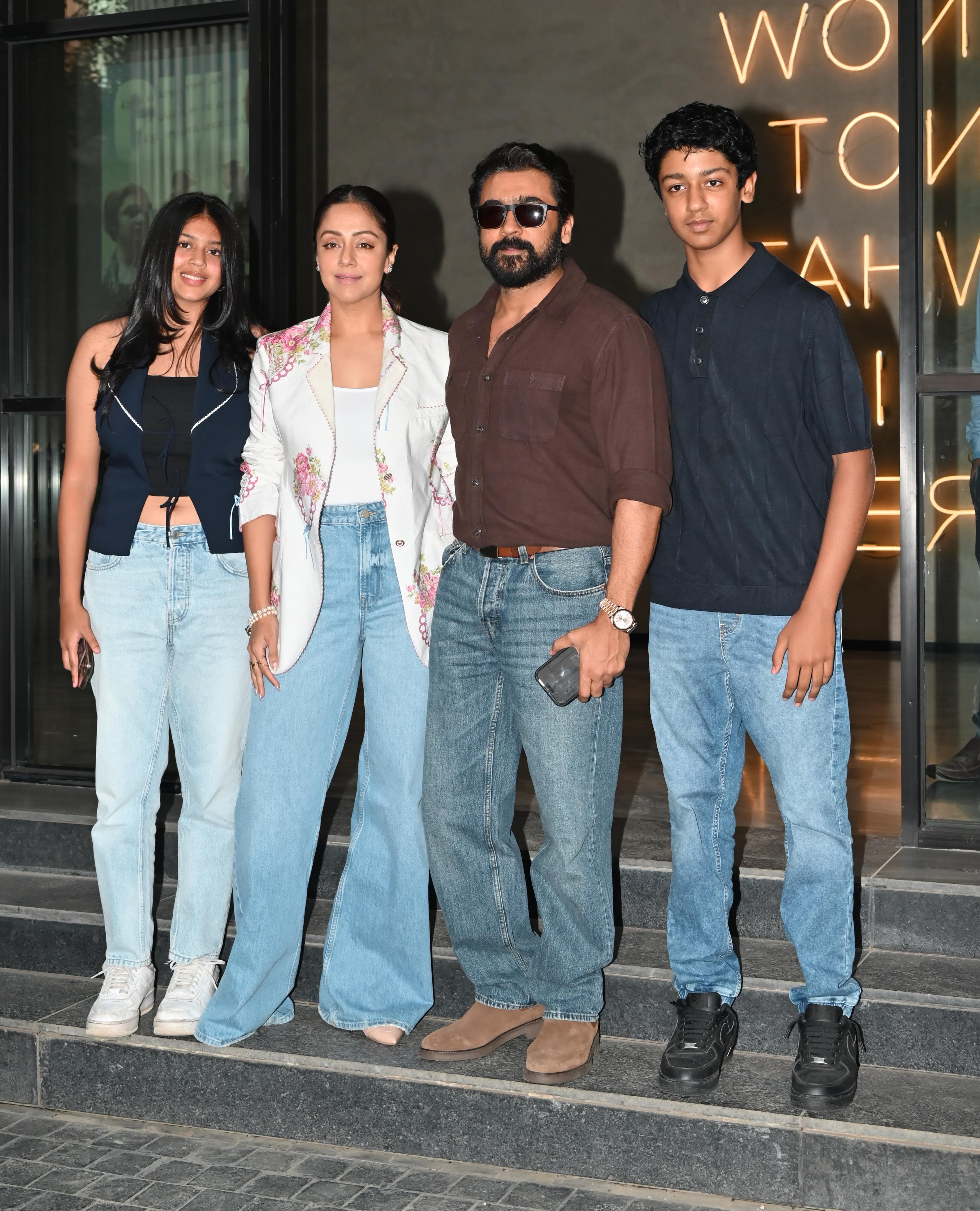 Jyotika and Suriya with children 