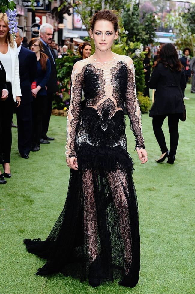 kristen stewart lace dress Kristen Stewart Wore A See-Through Lace Chanel Dress Oscars 2022 After Party