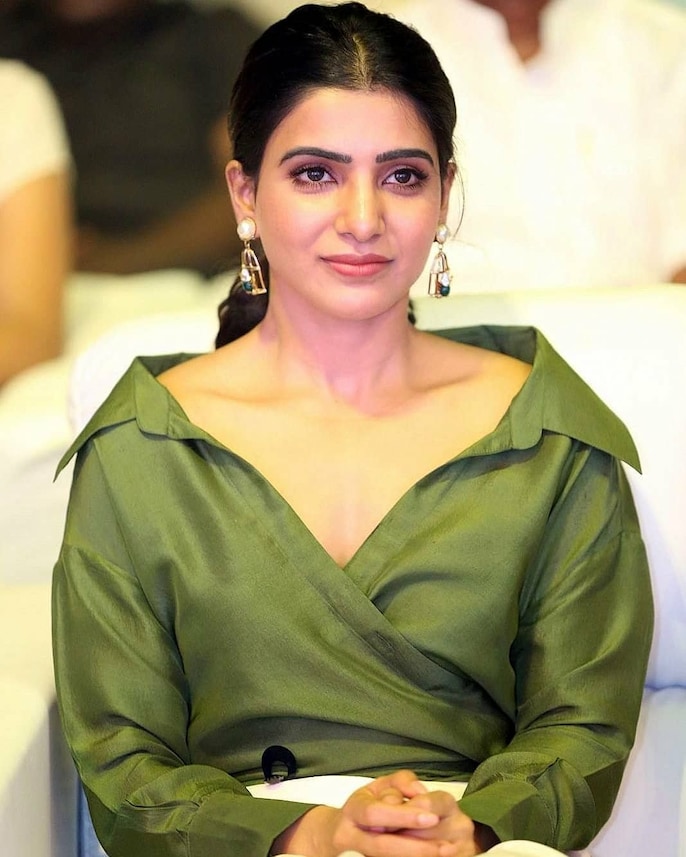 samantha green dress Samantha Akkineni's vibrant green silk dress came with a must-see tasseled hemline