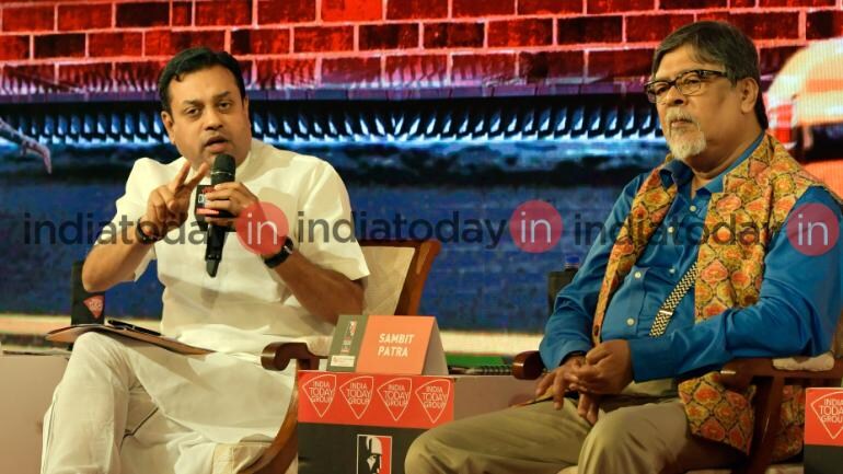 Sambit Patra (L) and Chandan Mitra Sambit Patra (L) and Chandan Mitra