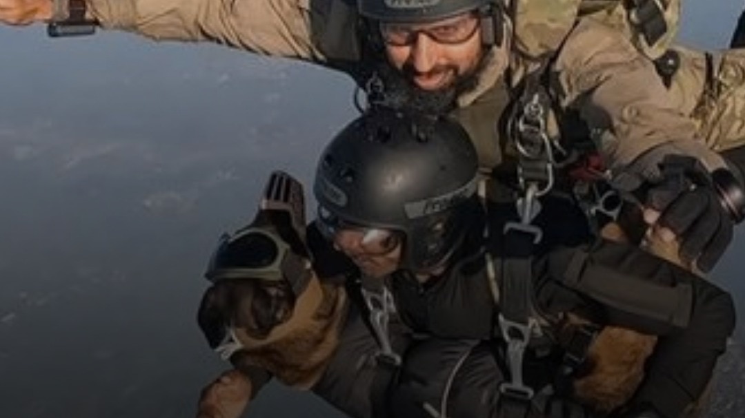 First-of-its-kind: Indian soldier performs parachute drill with combat dog