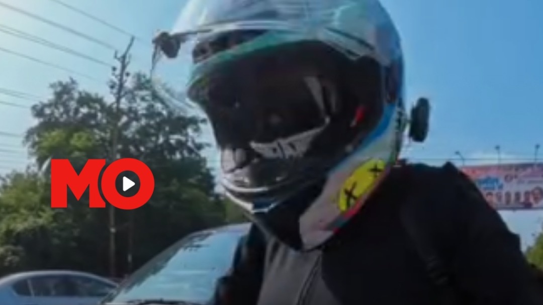 Woman biker captures being hit by a moving car, driver flees immediately