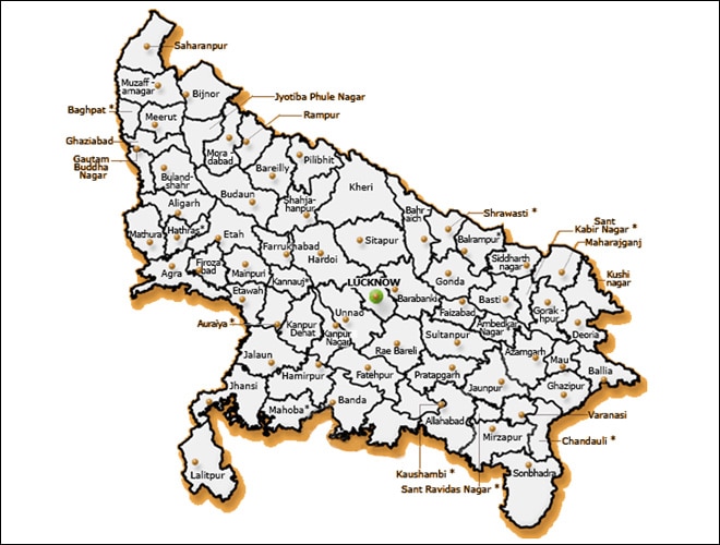 Uttar Pradesh map for representation