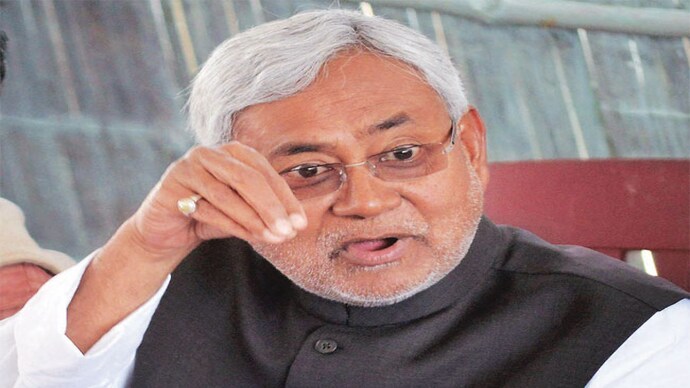 JD(U) chief Nitish Kumar during a press conference in Patna on Tuesday.