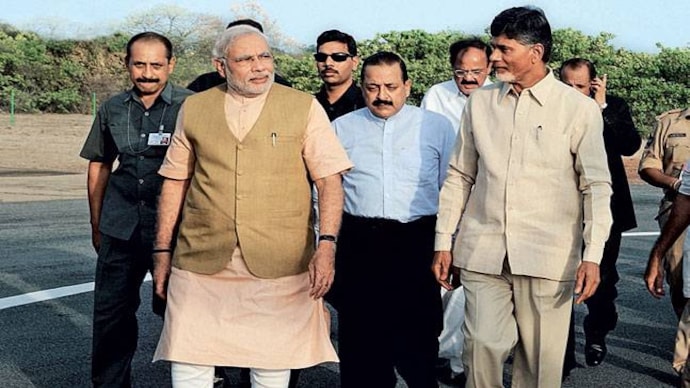 Chandrababu Naidu with Narendra Modi