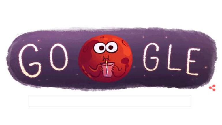 google celebrates water on mars with
