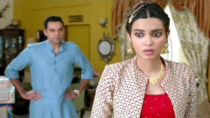 Abhay Deol and Diana Penty in a still from Happy Bhag Jayegi