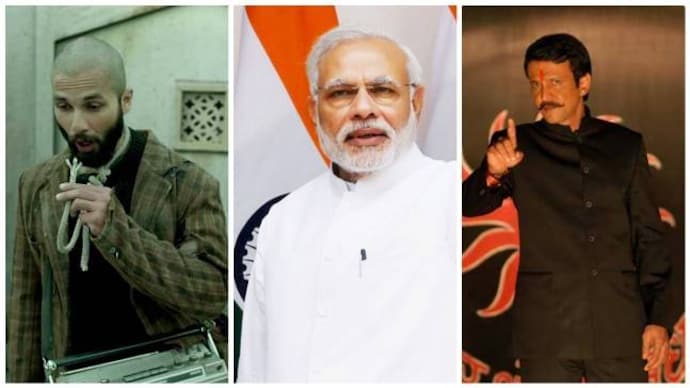 (L to R) Shahid Kapoor in a still from Haider, Prime Minister of India Narendra Modi, Kay Kay Menon in a still from Gulaal