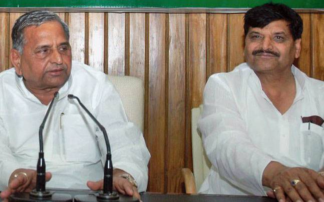 Mulayam Singh Yadav with brother Shivpal.