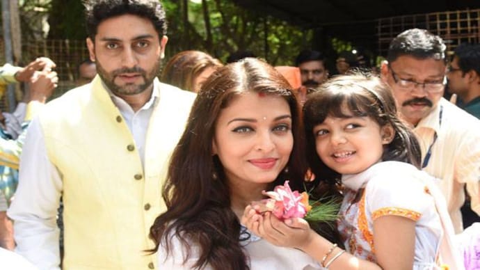 Abhishek Bachchan with Aishwarya and daughter Aaradhya