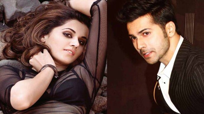 Taapsee Pannu (L) and Varun Dhawan