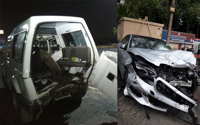 Mercedes Rams Pcr Van On Dnd Flyway Driver Arrested India News Mercedes Rams Pcr