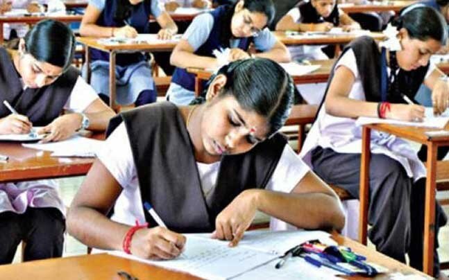 students studying in class