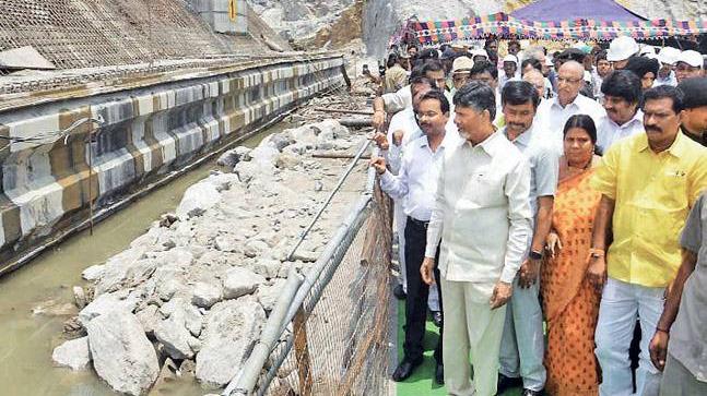 Naidu Inaugurates Diaphragm Wall Pylon Of Polavaram Project; 55% Work ...