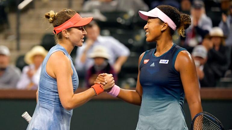 Wta Madrid Belinda Bencic Downs Naomi Osaka To Set Simona Halep Clash