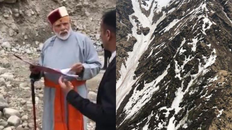 Majestic mountains! PM Modi shares photos on his way to Kedarnath