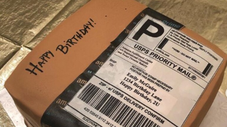 Us Man Surprises Wife With Best Birthday Gift Ever An Amazon Package Shaped Cake Trending News News